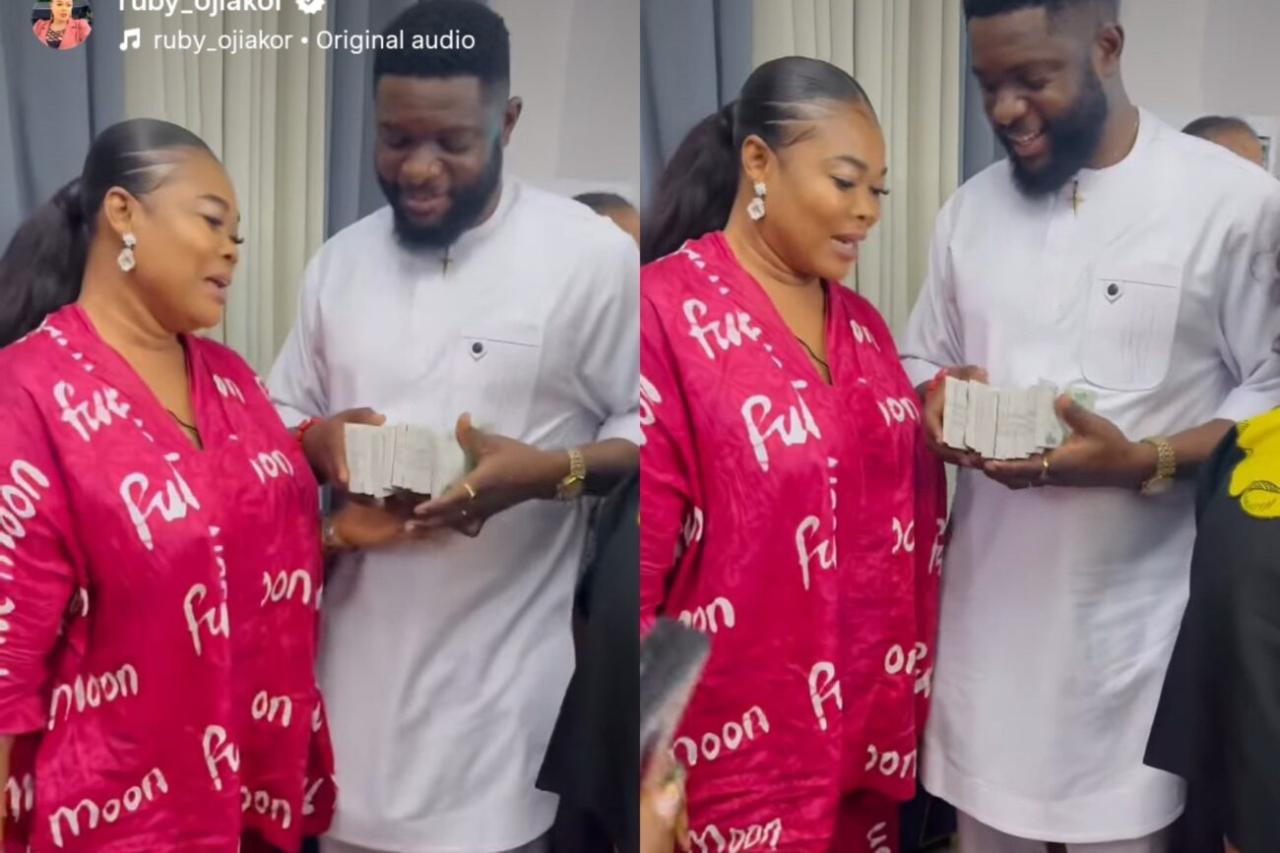 Ruby Ojiakor and husband visits Chineyere Udoma