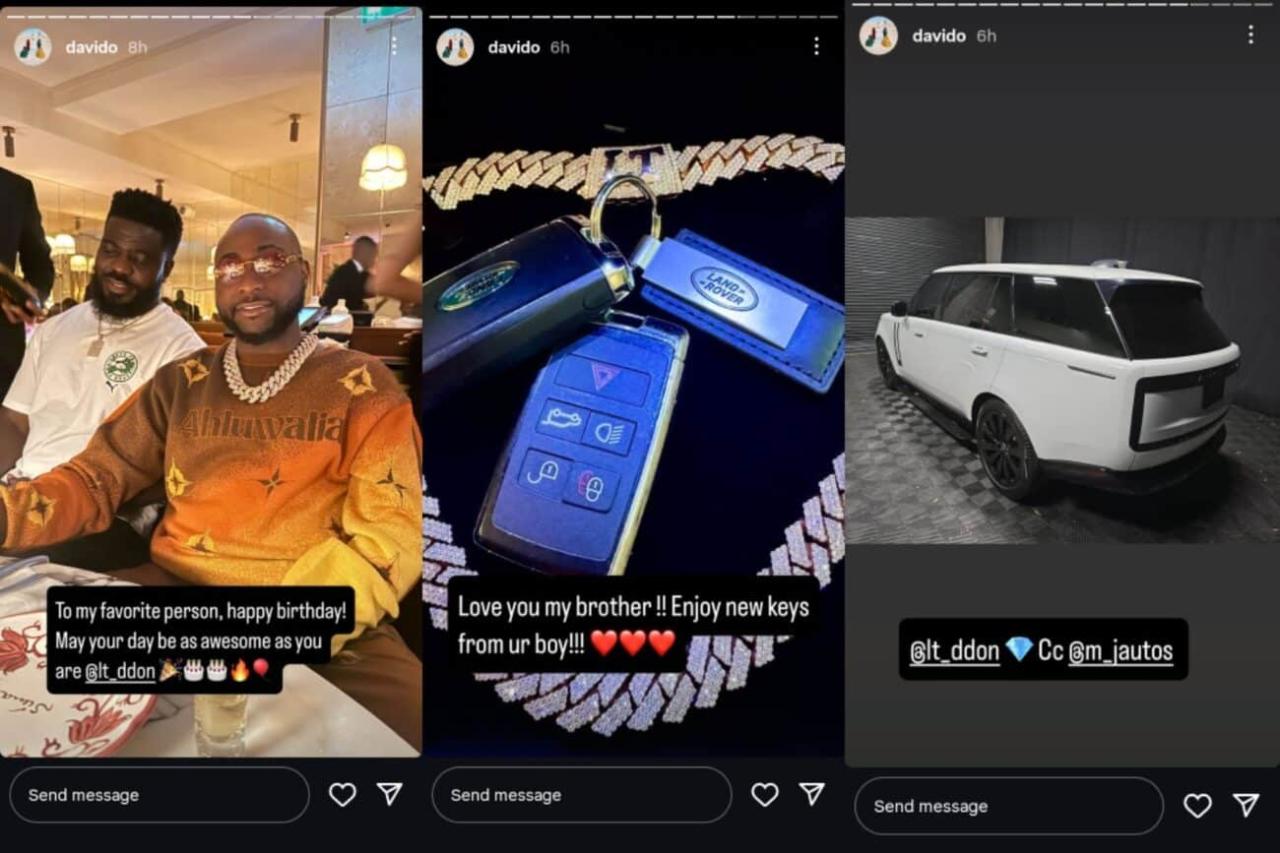 Davido gifts Lati a Range Rover