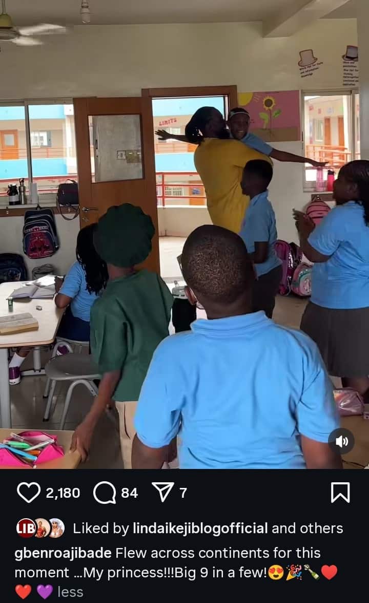 Gbenro Ajibade surprises daughter for 9th birthday