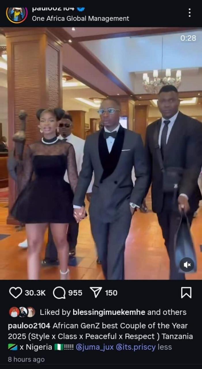 Paulo Okoye hails Priscilla Ojo and Juma Jux as Gen Z couple