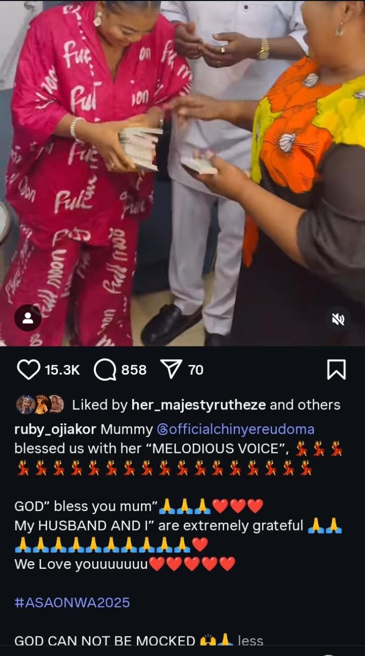 Ruby Ojiakor and husband visits Chineyere Udoma