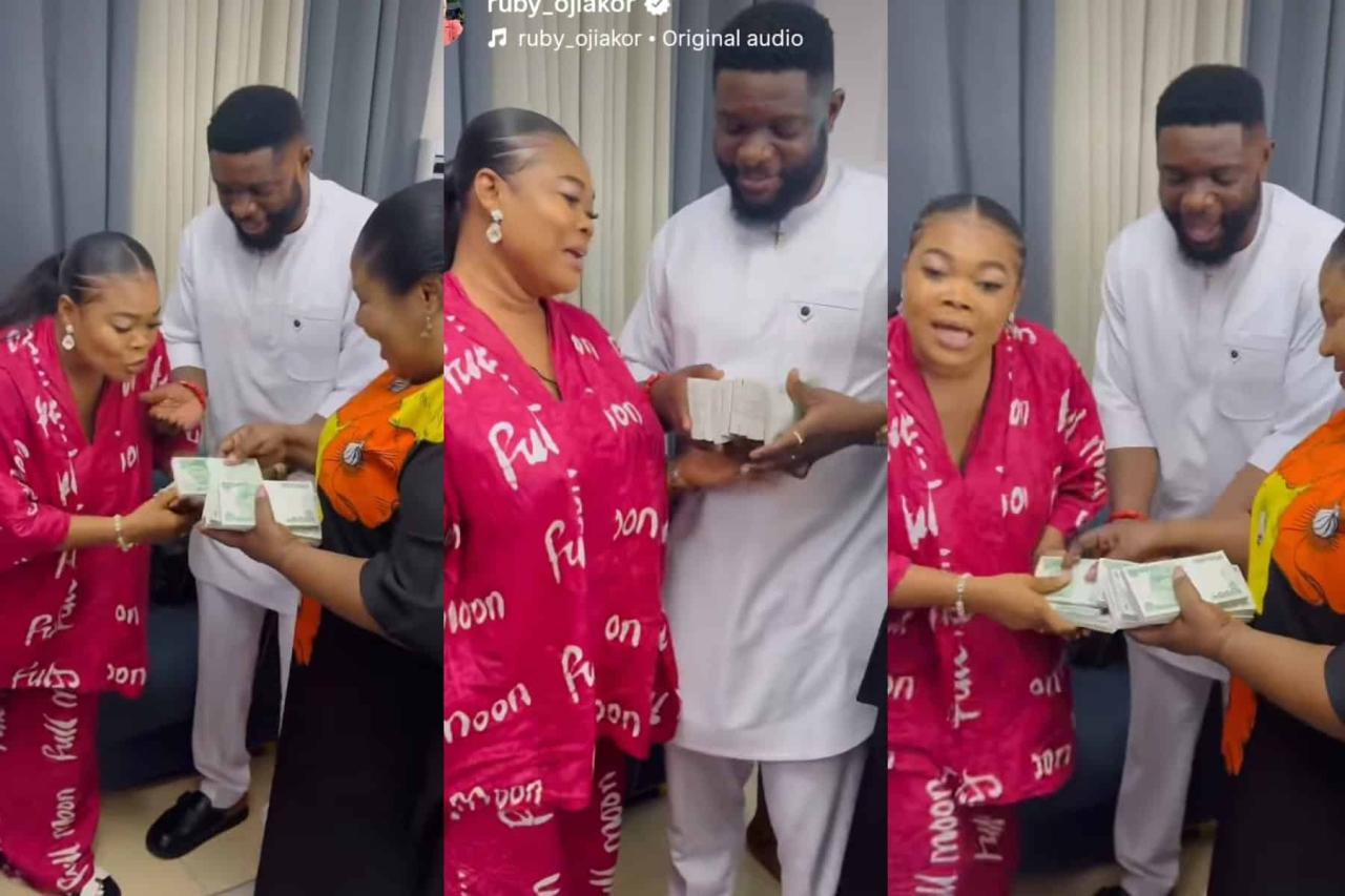Ruby Ojiakor and husband visits Chineyere Udoma