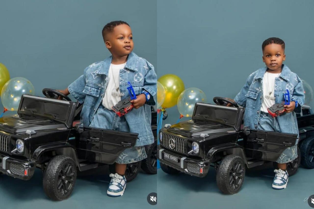 Cute Abiola celebrates son's 2nd birthday