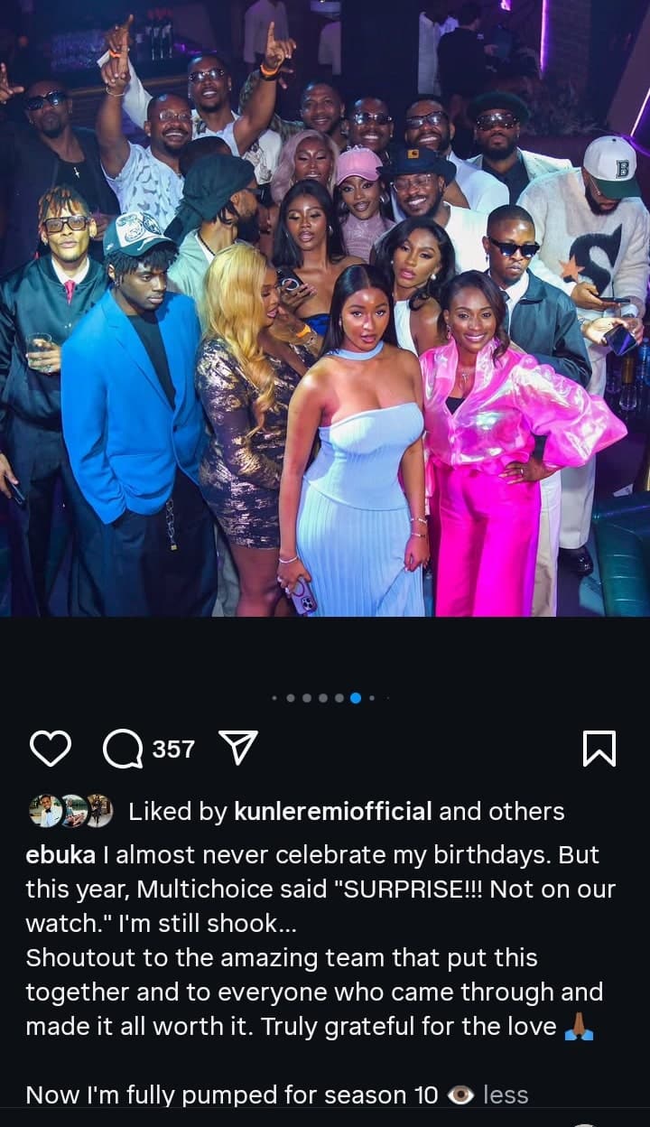 Ebuka Uchendu pens appreciation post following surprise birthday