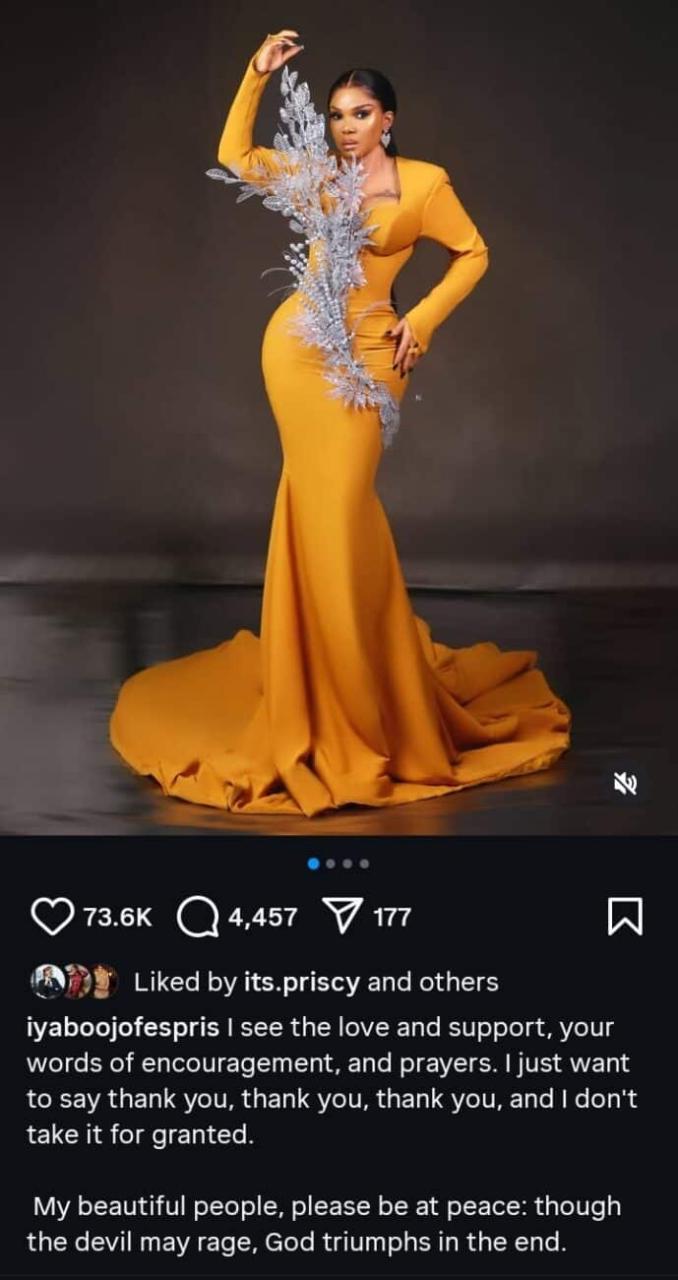 Iyabo Ojo pens appreciation post after fire incident