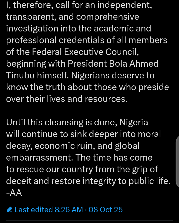 What Makes This More Embarrassing Is That Same DSS Which Screened Out El-Rufai Cleared Nnaji- Atiku Reveals